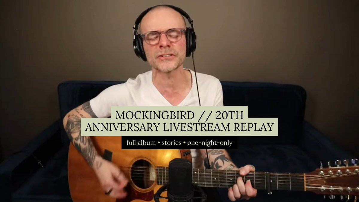 missed the one-night-only mockingbird 20th anniversary livestream? the full replay is here.

you don’t have to join a monthly tier — you can just unlock this one show. it’s the whole album front-to-back w/stories from the night.

unlock the replay here:
patreon.com/posts/mockingb…