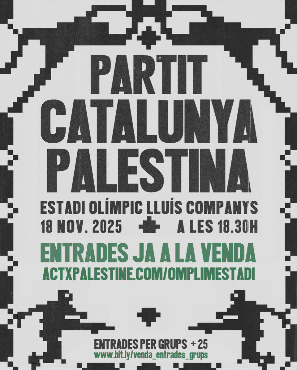 HiginiaRoig's tweet image. Catalunya - Palestina. Queden 48 hores per omplir l&apos;Estadi Lluís Companys. Molt més que un partit. Ja som quasi 25.000. Hi som a un click. &amp;gt;&amp;gt; actxpalestine.com/omplimestadi