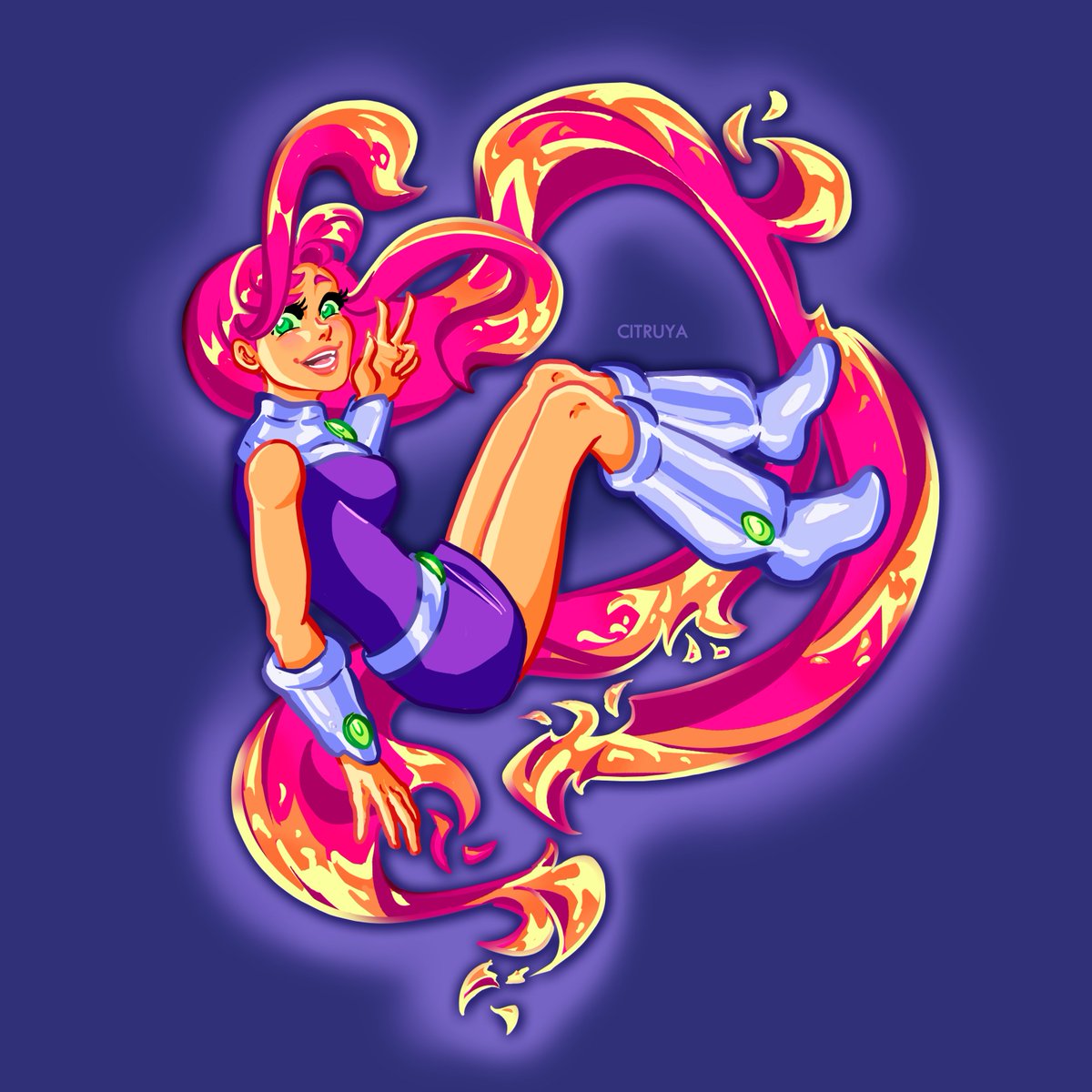 My best girl 💫 There's a white bg version on my tumblr #starfire #koriandr #teentitans #teentitansgo #dccomics