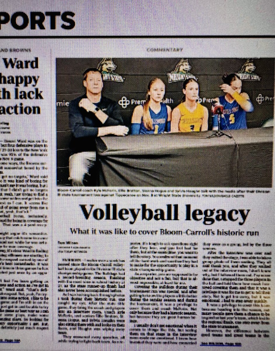twil2323's tweet image. My column on the Bloom-Carroll volleyball team and their historic tournament run on sports page of today’s Eagle-Gazette. ⁦⁦@BCBulldogsVB⁩