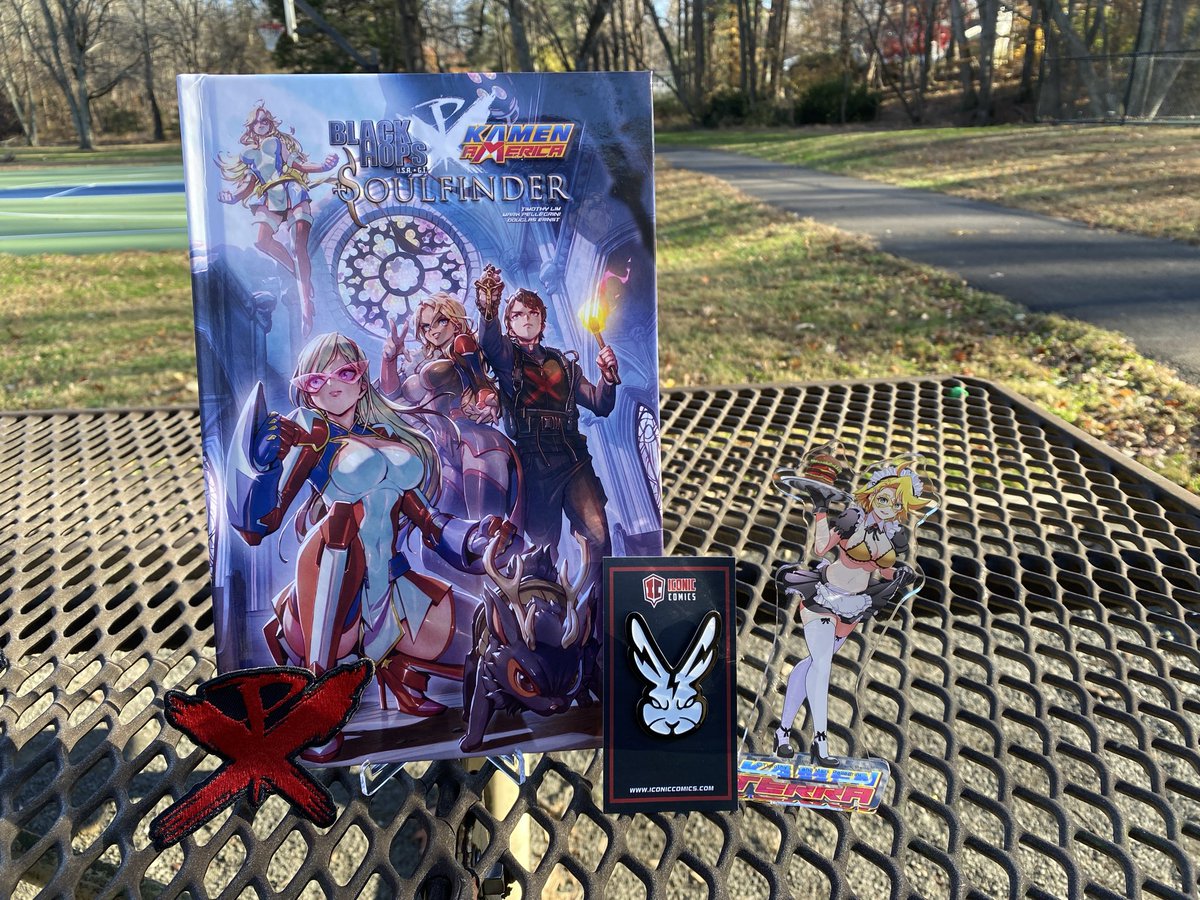 DennisReagle's tweet photo. Good afternoon @iconic_comics fans!
I’m at Rutherford park in Fairfax VA, this is the park in BH5 where Vicki &amp; Kanina are finding the mysterious bunny man to capture him for analysis, encountering him in the same tennis courts.
#BlackHops #KamenAmerica #Soulfinder https://t.co/zj3A5HaYkz