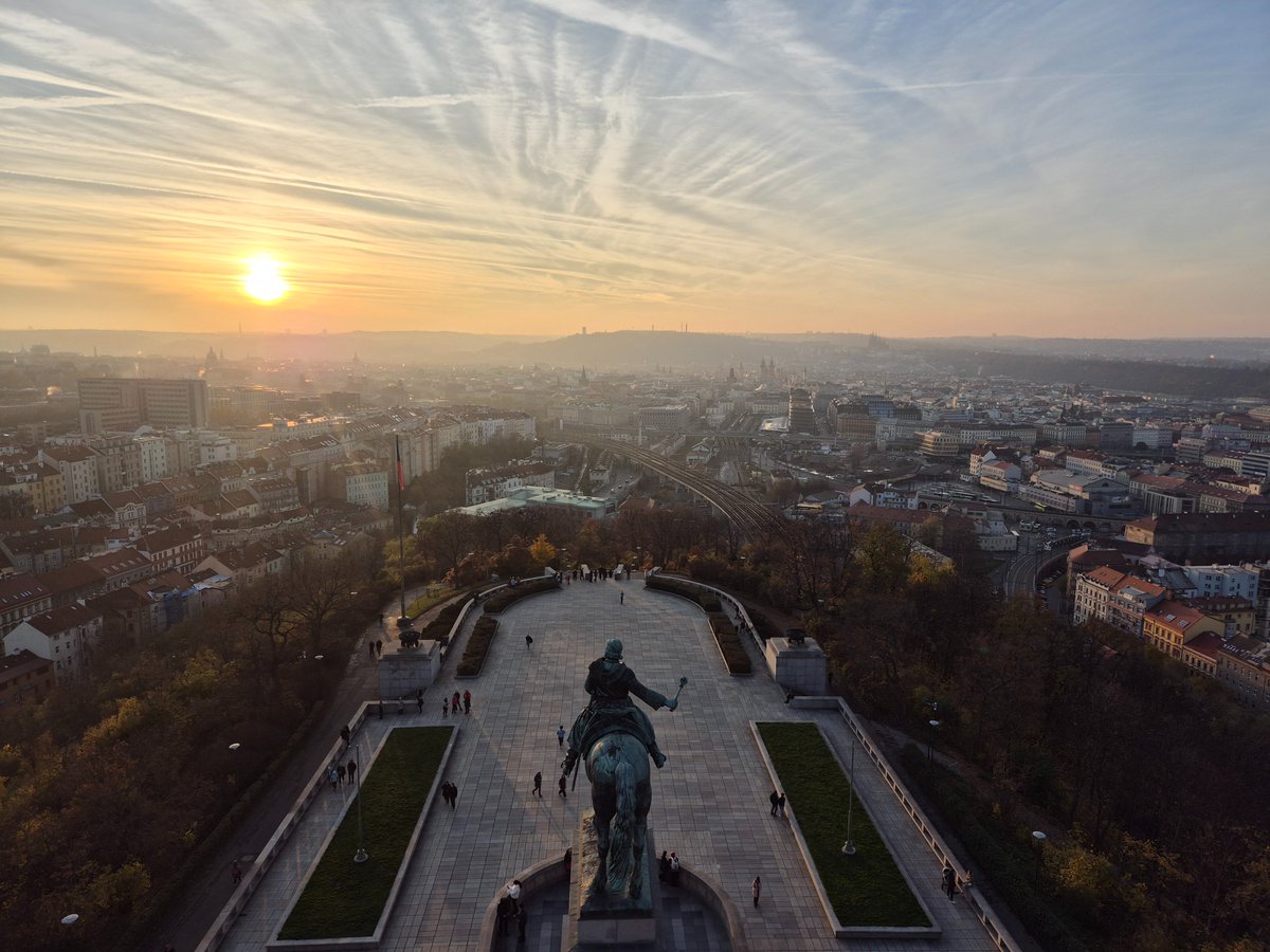 A fantastic trip to Prague. Always a wonderful city and a great time with friends. 

📸 from Vitkov Hill over Prague and the statue of Jan Žižka a Hussite General and Czech hero.