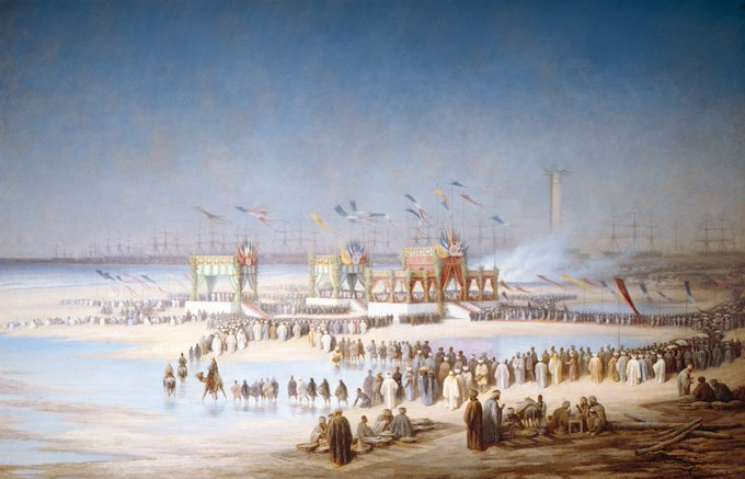 C'était il y a 156 ans: le 17 novembre 1869, le canal de Suez est inauguré en présence de l'Empereur d'Autriche et de l'impératrice des Français Eugénie. La construction a pu être financée grâce à Ferdinand de Lesseps qui mit tout en œuvre pour obtenir des fonds publics.