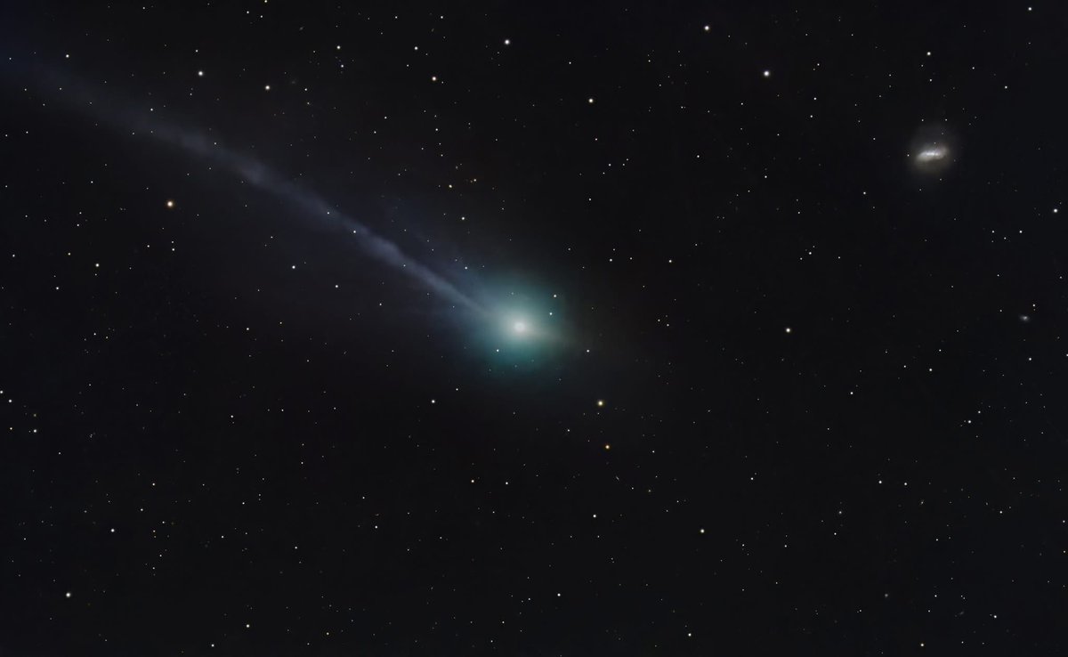 drew4worldruler's tweet photo. ✨BEST 3I/ATLAS IMAGE YET✨

Satoru Murata captured an absolutely stunning image of 3I/ATLAS in New Mexico overnight. We’re finally seeing some of the captures from the ideal observation conditions expected this weekend.

This is a 24x60s which highlights the tail and anti-tail in beautiful detail.

If you aren’t excited to see this picture, you may want to see a doctor. Can’t wait to see more! Thanks Satoru!