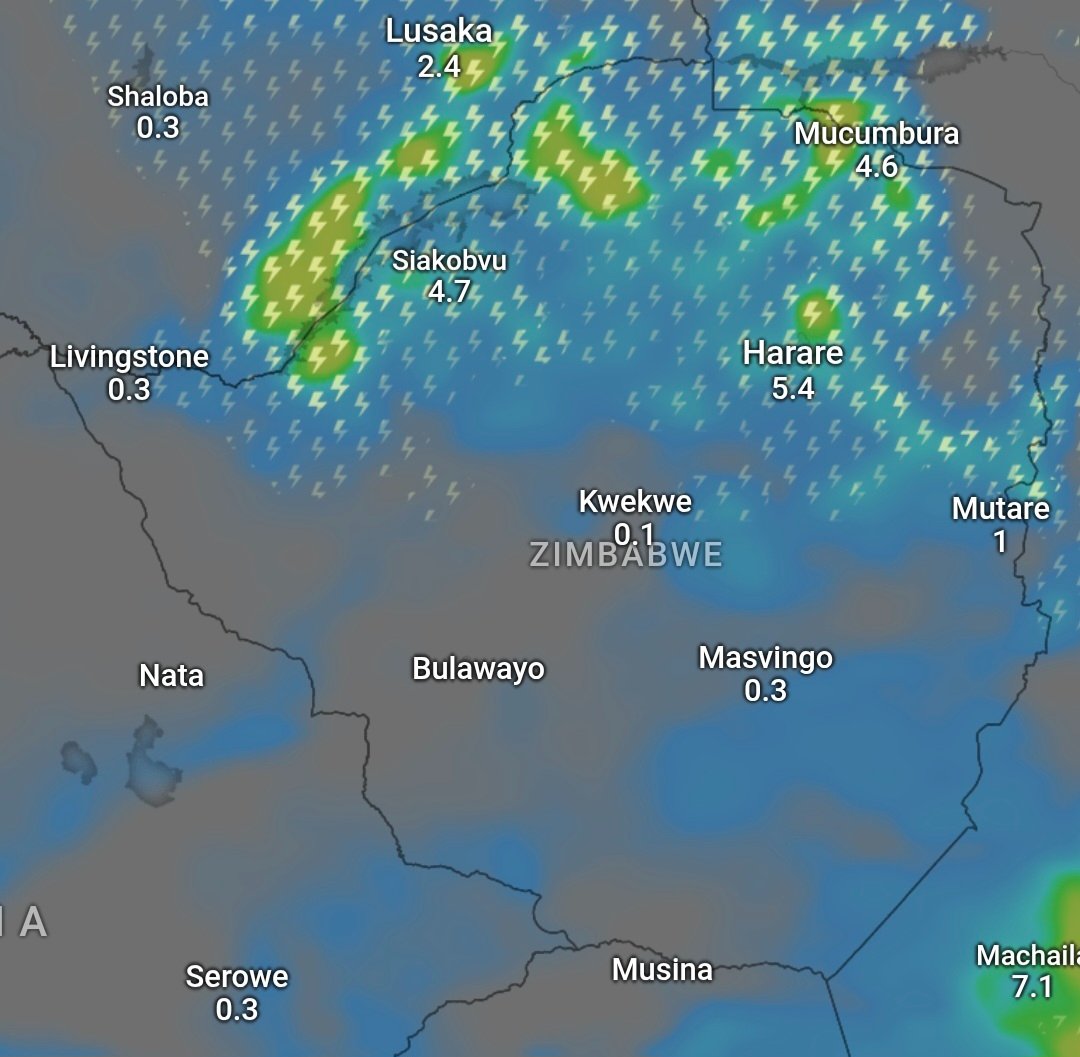Widespread showers and thundershowers expected mainly across the northern half of the country on Monday with rains expected for parts of the country, clearing up by Friday. Heavy rains possible for parts of the north until Thursday. ⚠️ 🌦 ⛈️ 🌱 🇿🇼