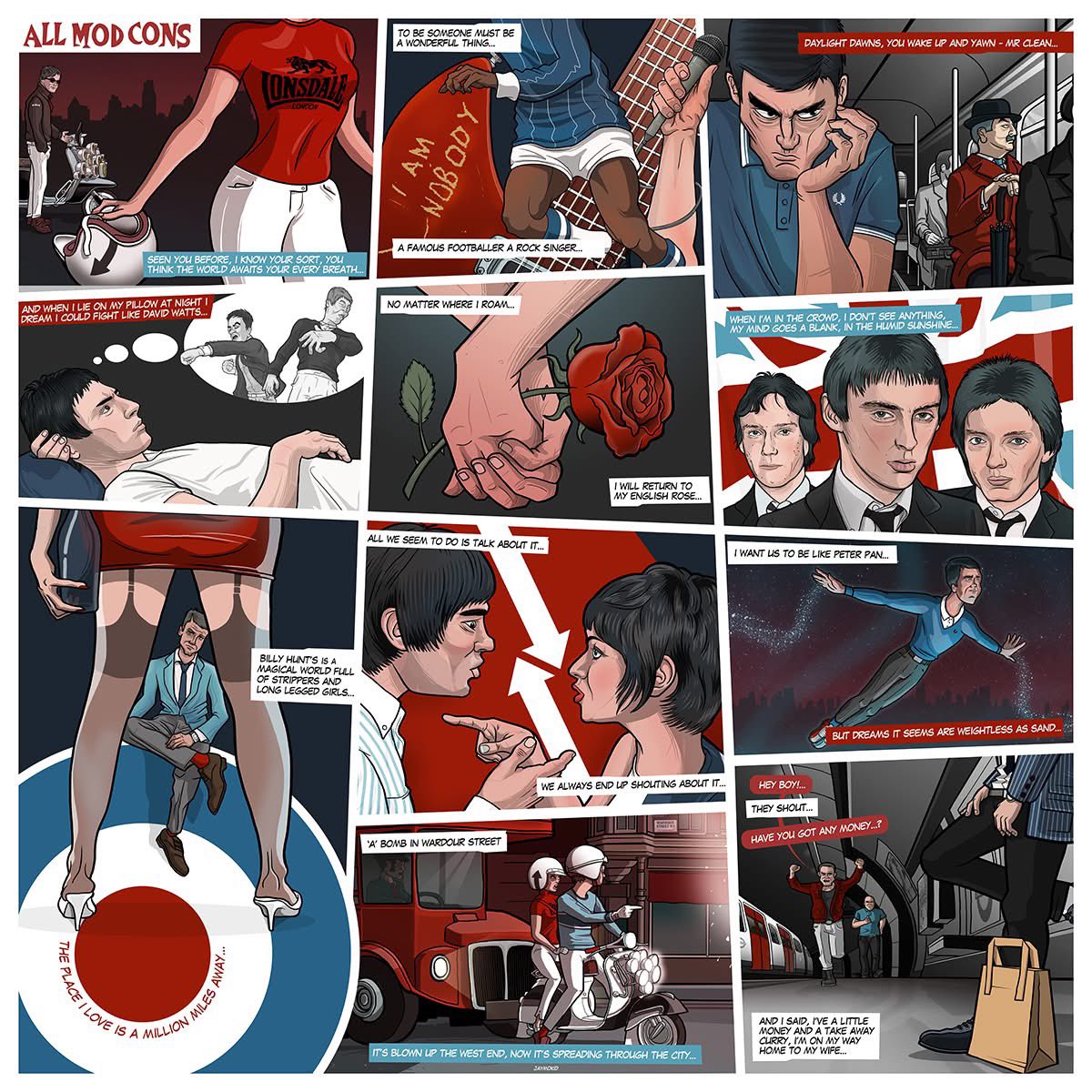 TeachCarraig's tweet image. Imaginary comic strip for the &apos;All Mod Cons&apos; LP by Jamie Byrne #allmodcons