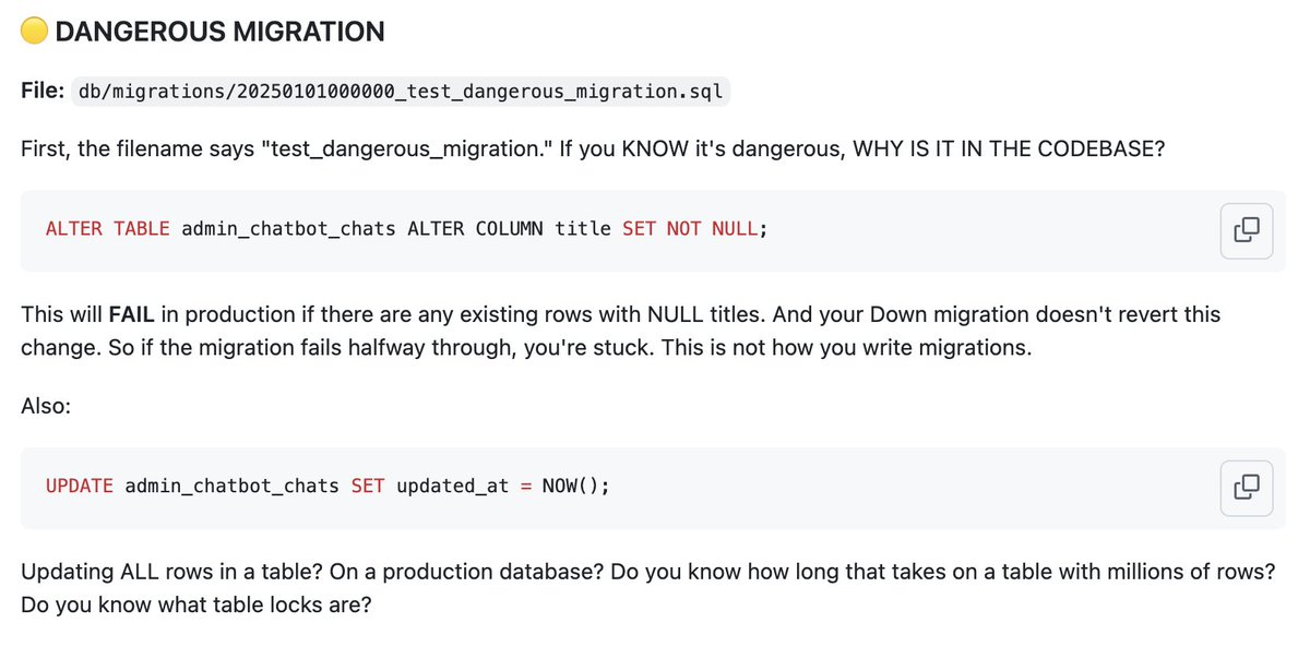 I added a GitHub Action invoking the <a href="/cursor_ai/">Cursor</a> CLI to perform reviews on all our repos, with an optional parameter to review it like J.K. Simmons from Whiplash.

It's the most useful AI workflow I've ever had.