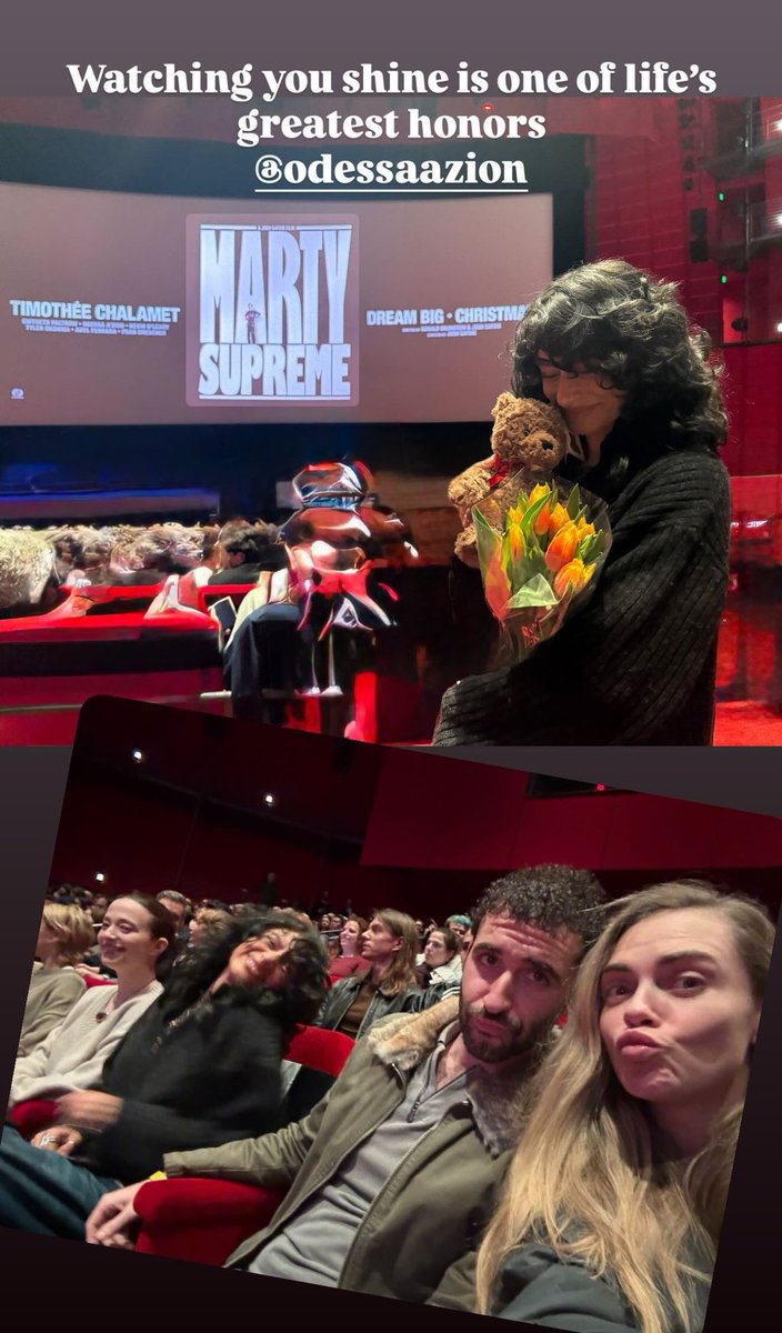 mikeymupdate's tweet image. Mikey Madison and Odessa Zion watching “MARTY SUPREME” starring Timothée Chalamet, last night in Los Angeles.