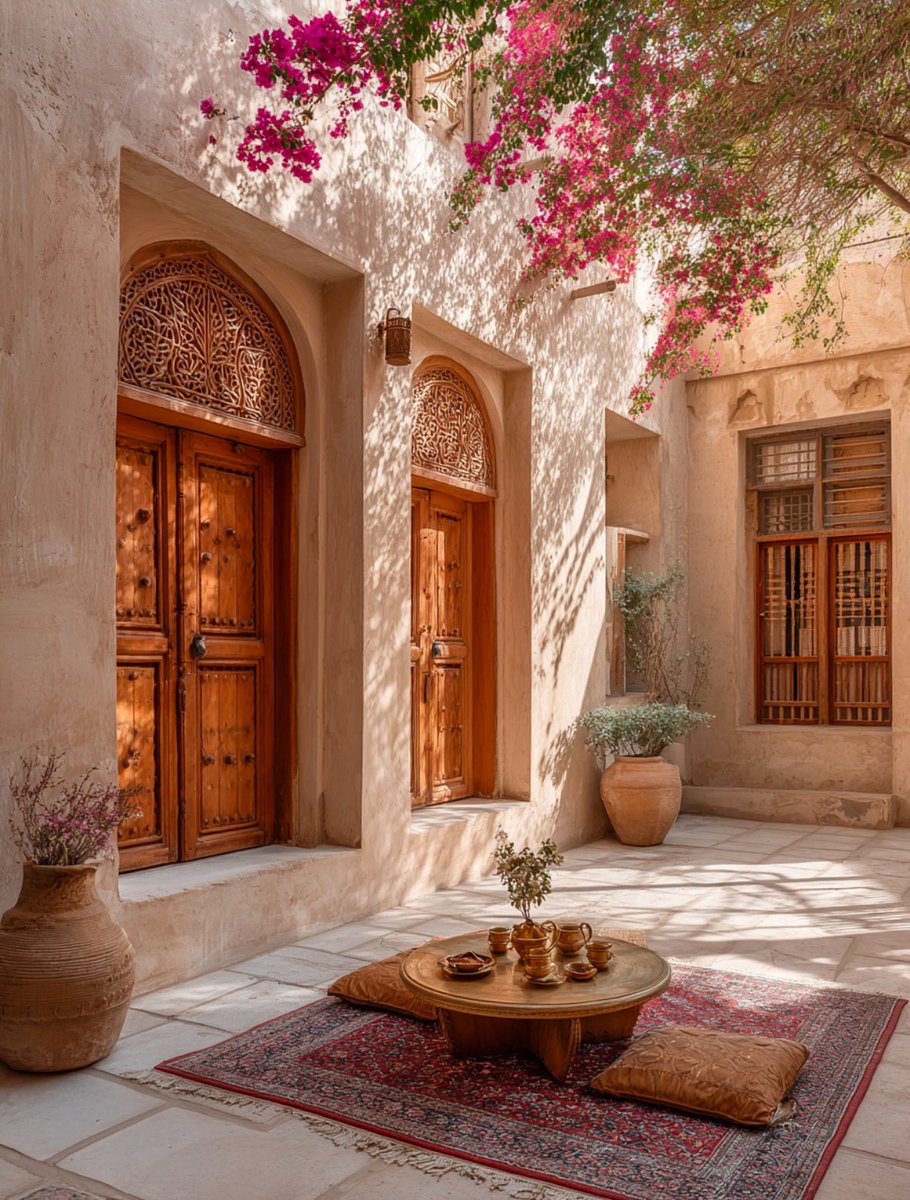 بيوت الطين والنمط القديم مع رتوش من الحداثه فن وأصاله وشراحه وذكريات جميله استنشق عبقها 🩷