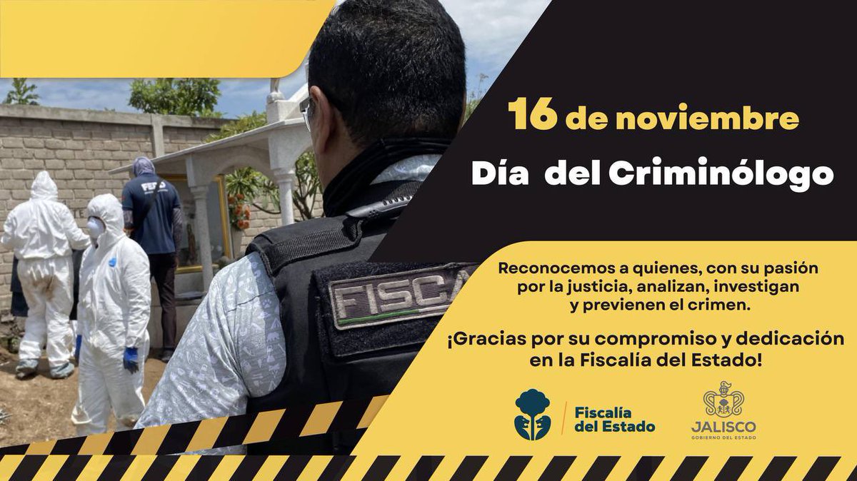 🗓️ Hoy conmemoramos el Día del Criminólogo en México

🔍 Reconocemos y valoramos el trabajo de las y los profesionales de la criminología, cuyo análisis científico es esencial para la procuración de justicia.