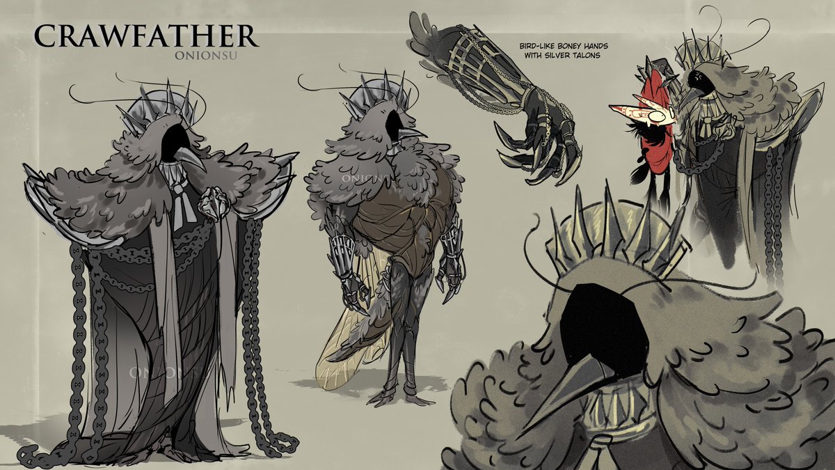 Onionsued's tweet image. Doing these has been a lot of fun. have a bird! 🐦‍⬛
#Silksong