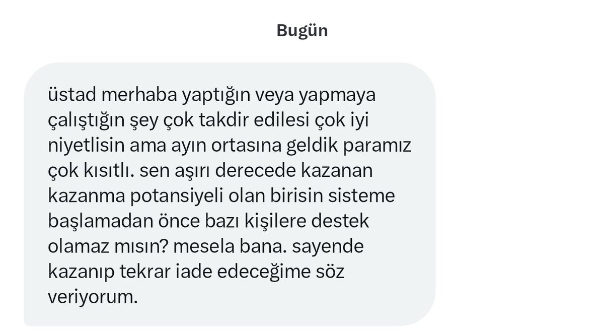 seçeceğim 20 kişiye 10,000₺ toplamda 200,000₺ karşılıksız ödül. geride istemiyorum. ben zaten bilgim ile kat ve kat fazlasını cebime koyacağım.

şartlar;

bu gönderiye RT &amp; FAV 
yer işaretine ekle &amp; takip et.
kanala katıl t.me/safeanaliz