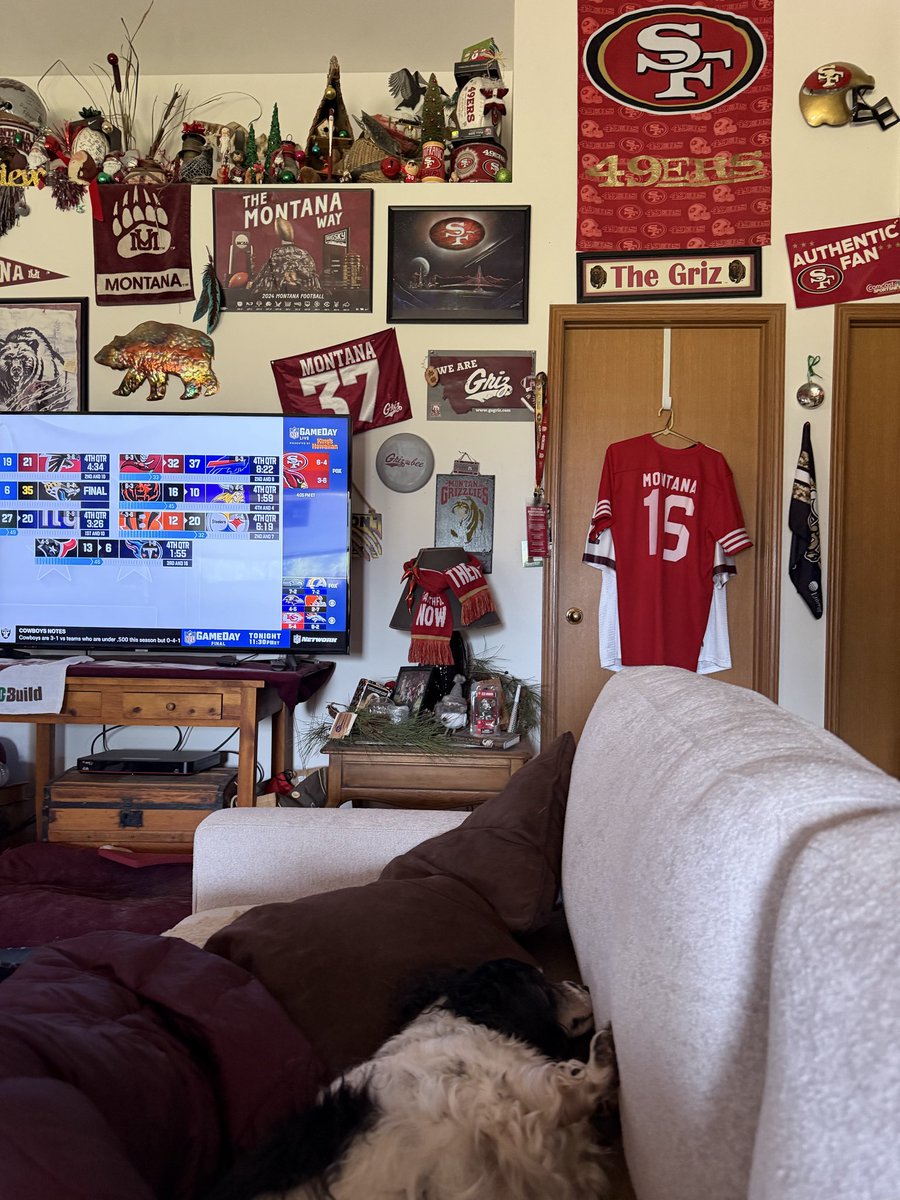 BcunnnghamB's tweet photo. #GDLIVE Monte our mini Doxie taken a snooze before the 9ers game!! Kalispell MT! https://t.co/FWTOoQefle