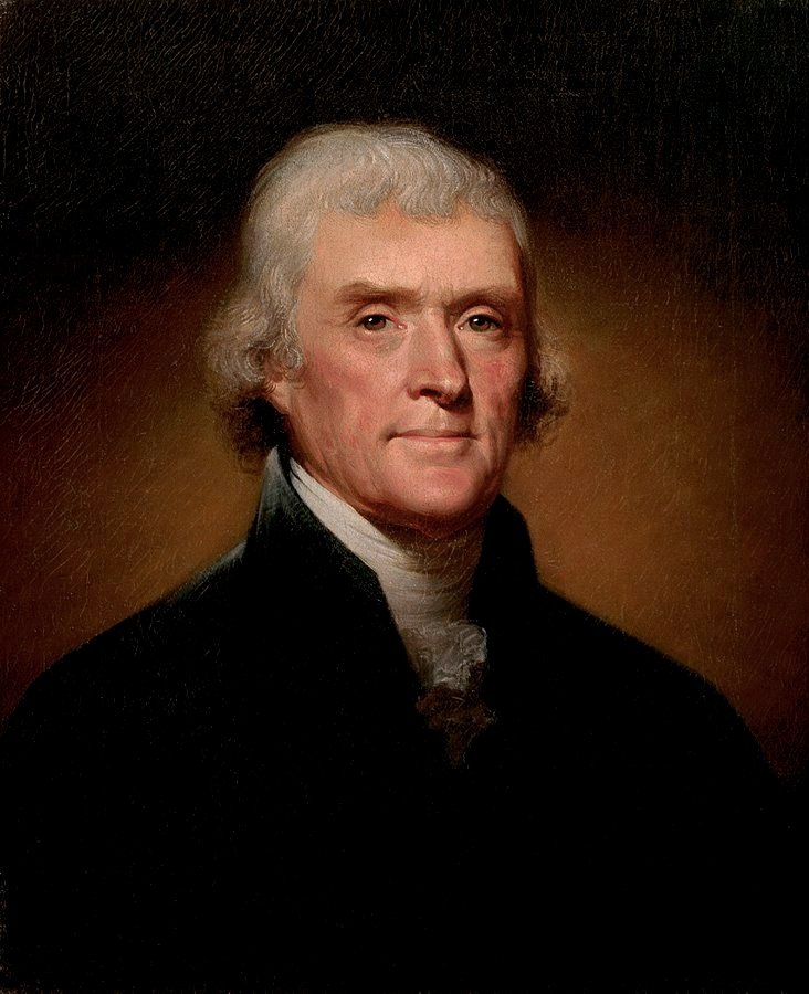 GuerraenlaUni's tweet image. &quot;Otra forma de aminorar la desigualdad es eximir de impuestos por debajo de cierto punto y gravar las mayores fortunas en progresión geométrica&quot; (Thomas Jefferson, 1786). Cómo de asalvajado está el capitalismo que hasta Jefferson suena comunista.
