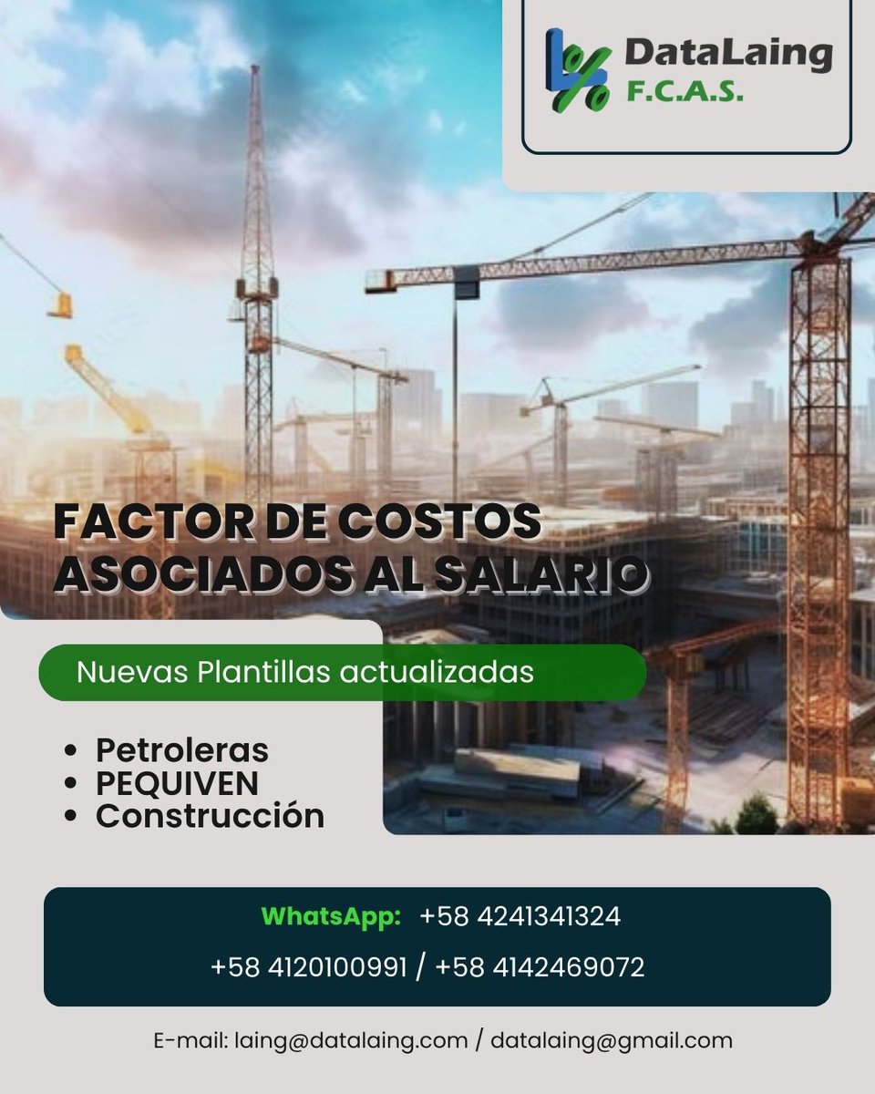 datalaing's tweet image. ¿Cansado de los complejos cálculos del Factor de Prestaciones Sociales?

Calcula con Precisión el FCAS y las Prestaciones Sociales de forma automatizada, ¡Precisión y cumplimiento garantizados! con nuestro Módulo FCAS, tu Aliado Estratégico en Gestión Laboral