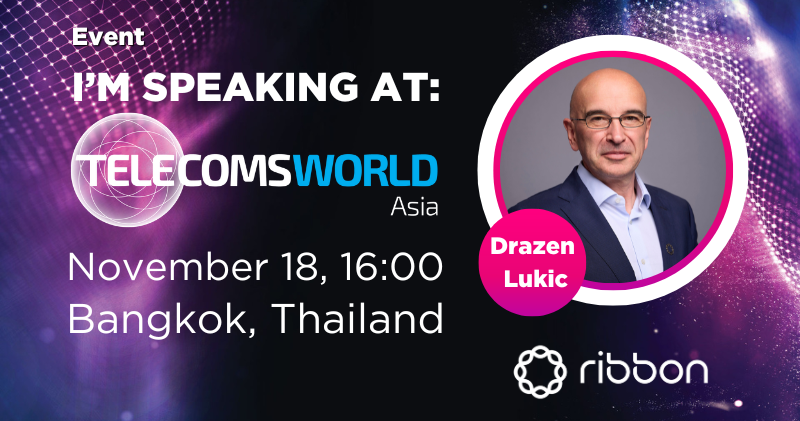🌟 Ribbon's Technology &amp; Solutions Senior VP, Drazen Lukic, is set to speak at Telecoms World Asia event in Bangkok, Thailand. Save the date: November 18 at 16:00 - don’t miss it!

Click hubs.la/Q03RclMK0 for additional details.

#telecom #TelecomsWorldAsia <a href="/TelcoWorldAsia/">telecomsworldasia</a>
