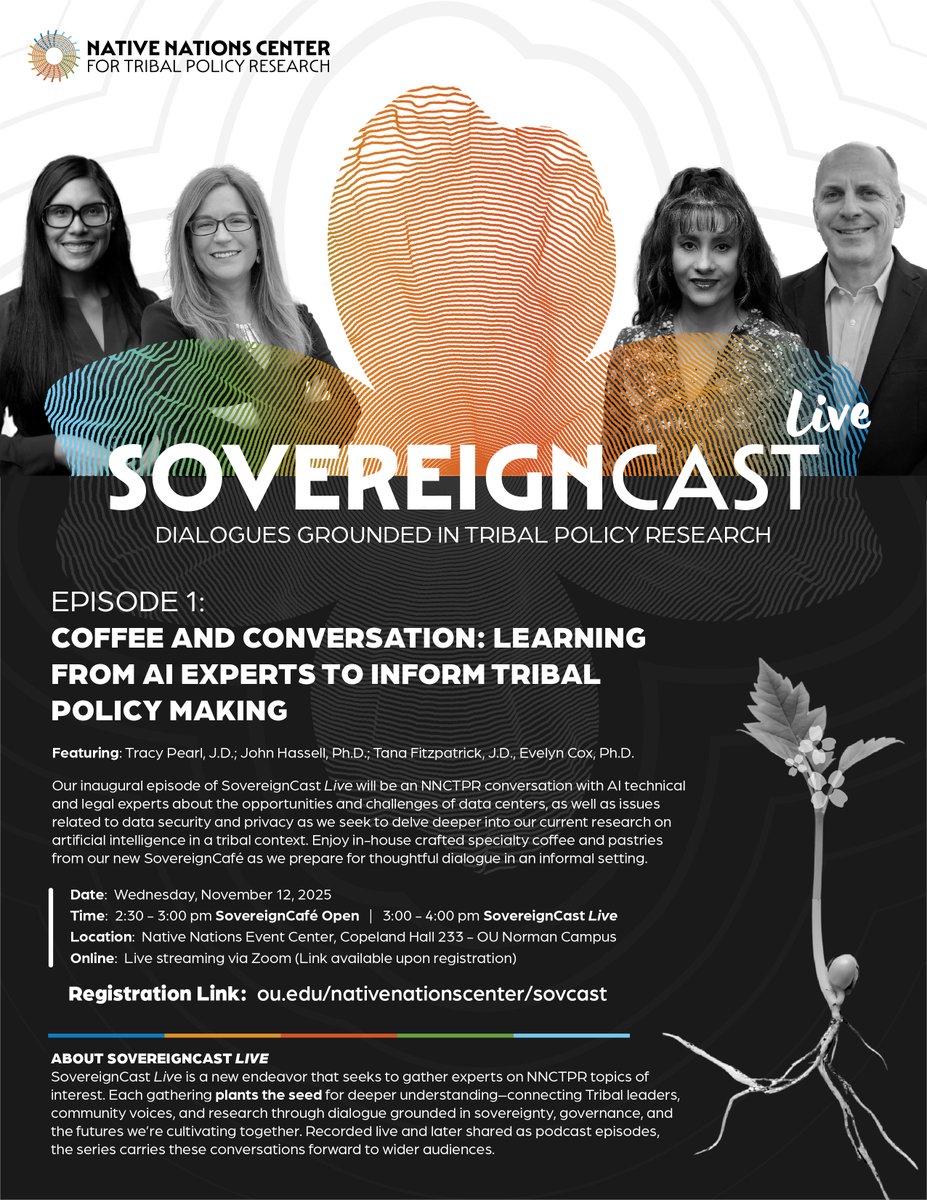 <a href="/UofOklahomaLaw/">OU College of Law</a> Professor <a href="/ProfTracyPearl/">Tracy Hresko Pearl</a> served as a panelist on SovereignCast Live, convened by the OU Native Nations Center for Tribal Policy Research, sharing her perspective on AI and tribal policy making.

Check it out: ou.edu/nativenationsc…