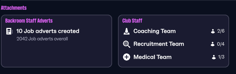 FM26Career's tweet photo. Staff are a bit thin on the ground. Time to recruit. 

#FM26 https://t.co/wiDb9whCTA