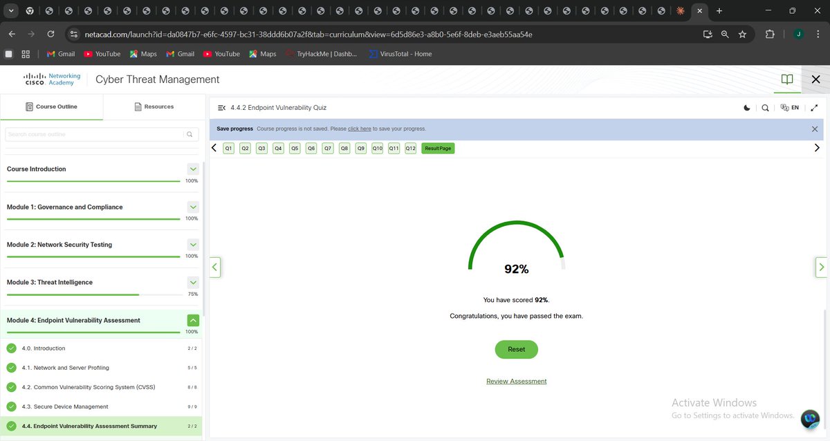 RootHawk_'s tweet photo. #Day28 of #100DaysOfCyberSecurity Rounded up the Endpoint vulnerability Assessment Module on cisco @LearningatCisco @ireteeh @ko_ceeherself @NwogodorPro2co @thedigitalmira @morak013 @PinkyQueen001 @AllenOracle @Acyberstory
#TeamApex #TeamApexG6 https://t.co/GqED3oAu6c