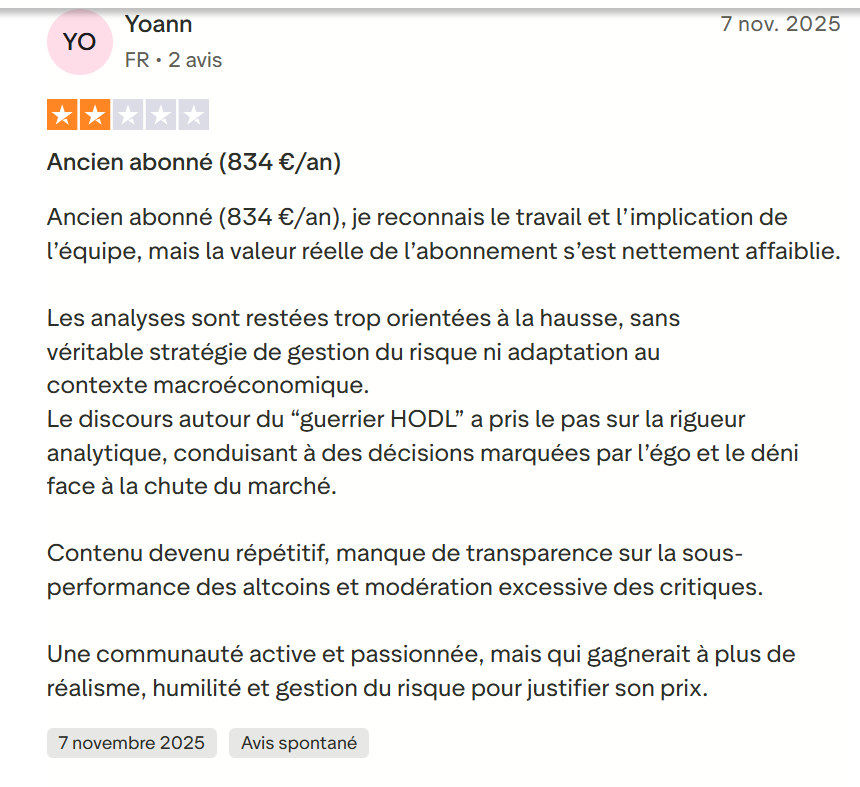 JoestarCrypto's tweet photo. On a beaucoup vanné Julien Roman pour les notes sur sa formation, mais on en parle de celles sur CryptoRecherche et Paul ? 

67% ont mit 1⭐️
33% en ont mit 2⭐️

Et ça résume plutôt bien ce que personnellement je pense d'eux https://t.co/Wpqb3vEPMA