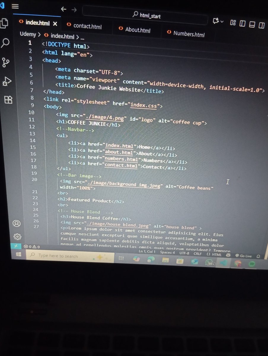 stephen__web3's tweet image. &amp;gt;&amp;gt;Wrapped up my HTML tutorial! &amp;gt;&amp;gt;

Front-end loading, Web3 Steve is leveling up. 
One step closer to building real web magic.

After achieving this basic, I&apos;m going into smart contracts development.

Thanks to God for strengthening me