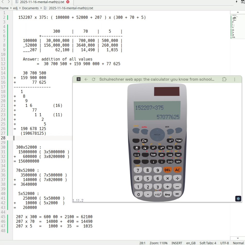 codenamed_heXa's tweet image. Where have I gone wrong? Please reply if you know! #maths #ProblemSolving process #thinking #ThinkTooMuch #problematictwt #homeworkassignmenthelponline #SchoolDays #skill #thoughtoftheday #math #interesting Also, do you know, 152,207 x 365 = 55,555,555 ?