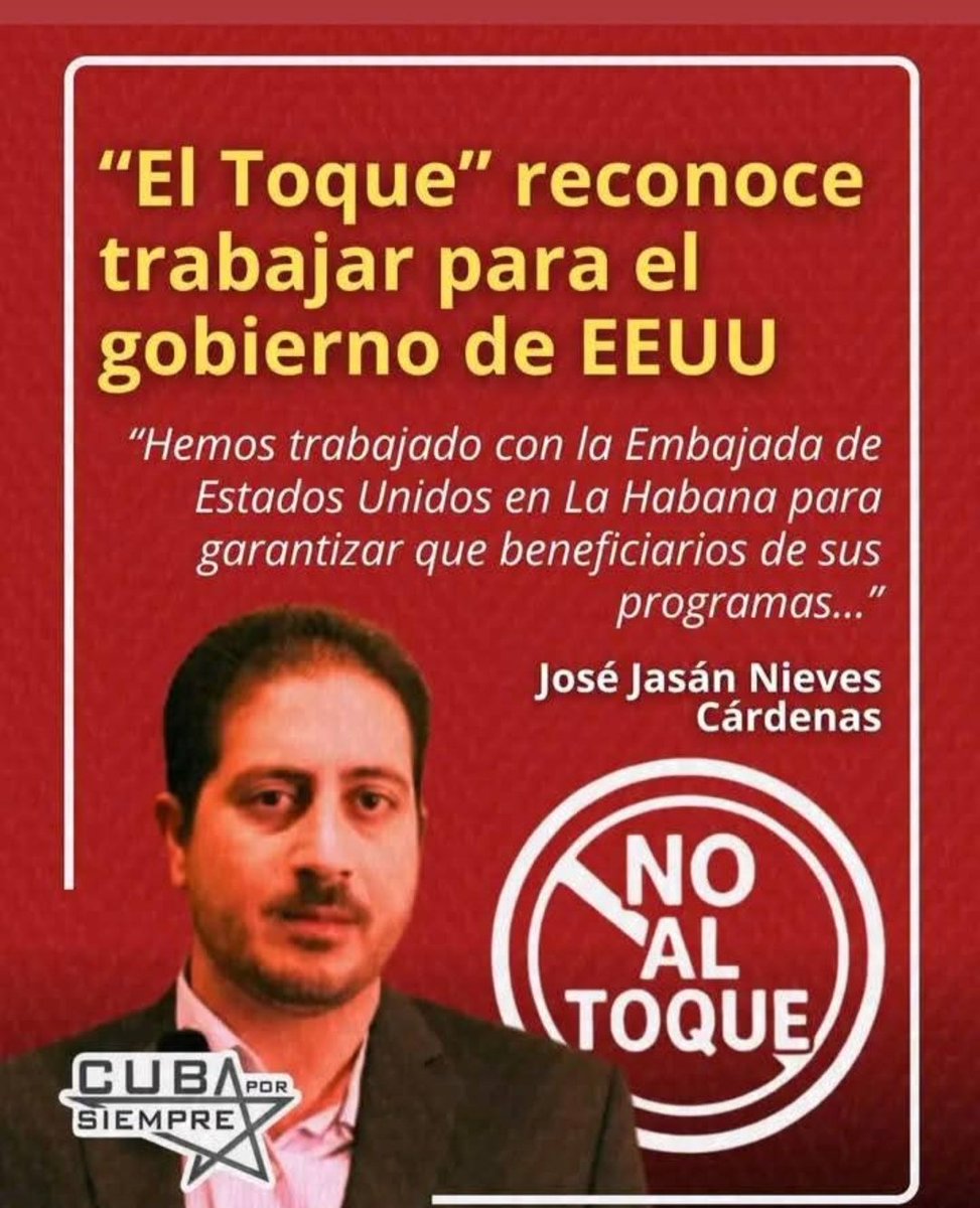 El imperio en su afán de ahogarnos lo creo, pero no podrán con la entereza de la Revolución. Al Toque le daremos el Toque definitivo.
#NoAlToque
#CubaEstáFirme 
#DeZurdaTeam