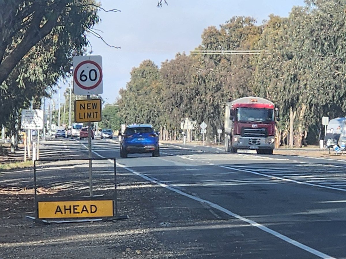 The potholes are so old in regional Victoria that the signs warning motorists about them need repairs.