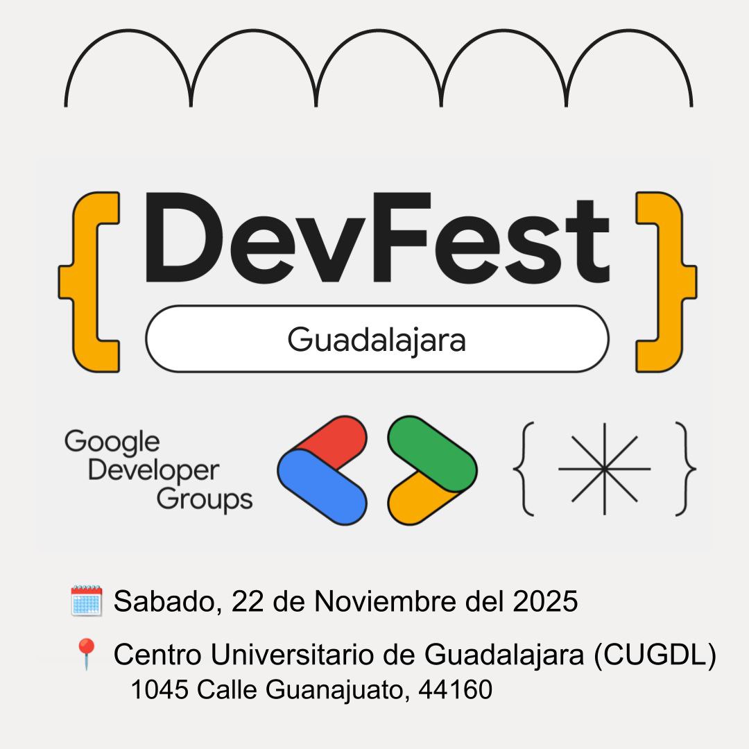 Aún hay boletos para el devFest organizado por GDG Guadalajara 

Van a tener speakers chidos, café, comida y chelas para el networking.

Chequen la agenda:
agenda.gdgguadalajara.com

Registro:
gdg.community.dev/events/details…
