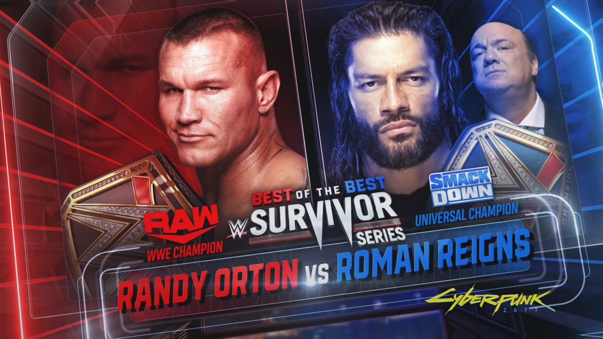 11/16/2020 CANCELLED MATCH: Randy Orton Vs. Roman Reigns at Survivor Series., image size:1200x675