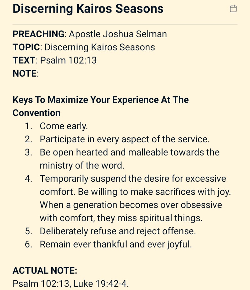 estherannuduma's tweet image. Discerning Kairos Seasons by Apostle Joshua Selman 
November 16th 2025