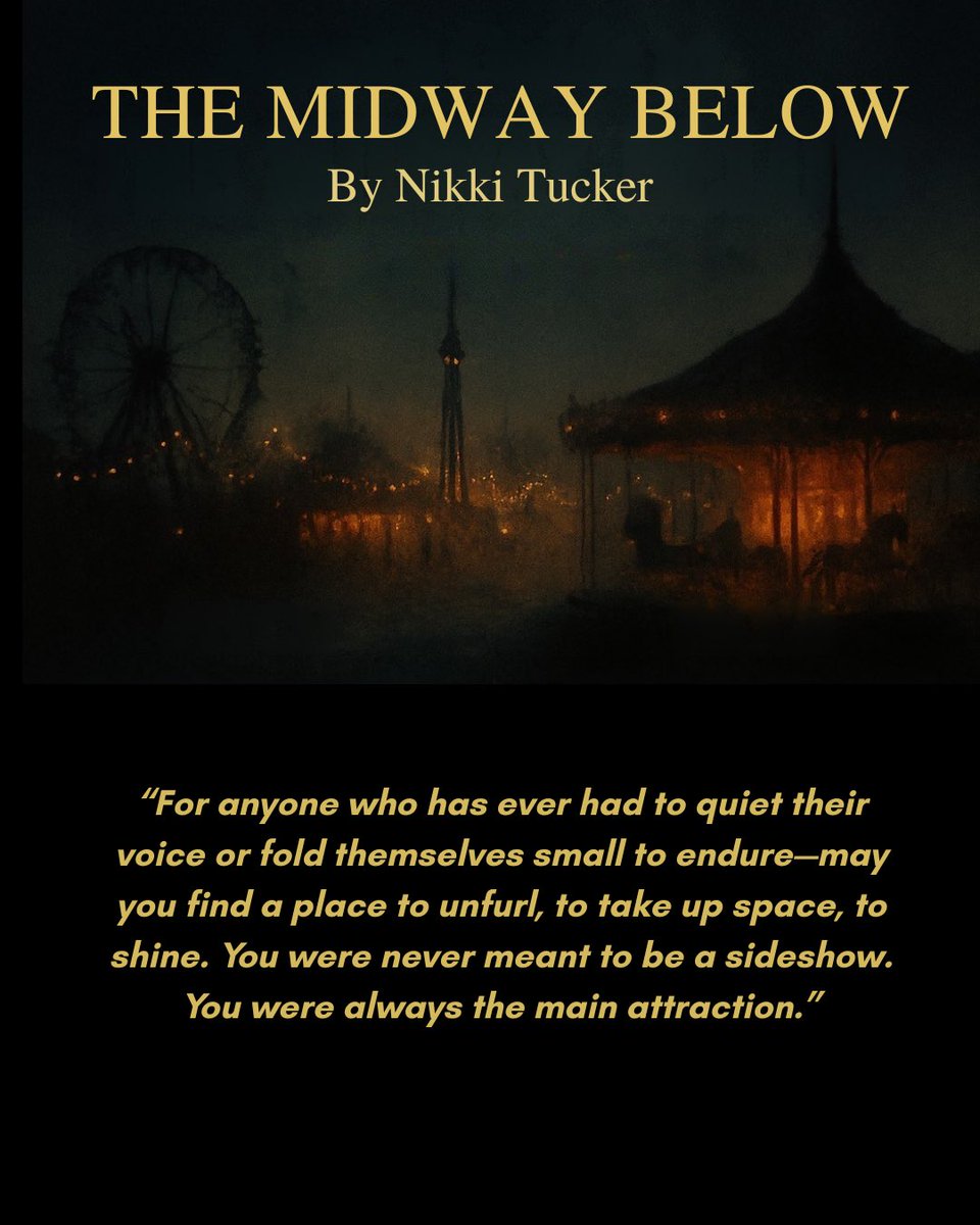 The Midway Below 🎪

Micah didn’t ask to ride. She only wanted to find her brother.

But the midway doesn’t deal in mercy. It deals in memory.
Every booth is a snare. Every ride a confession.
The Spinner twists guilt into thread.
The Maw lures with sweetness and devours what you