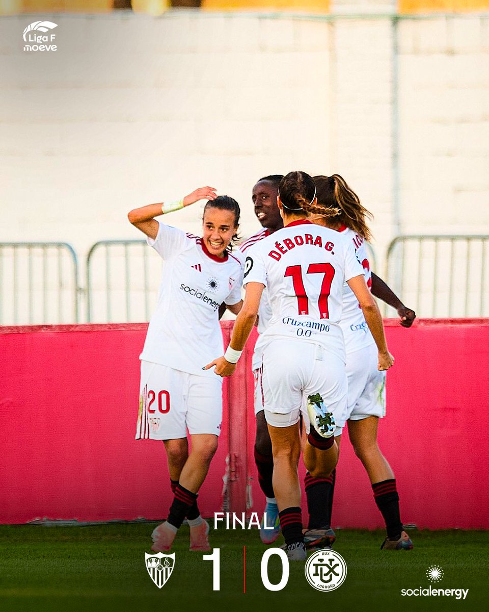FINAL | Llegó de nuevo la victoria al Estadio Jesús Navas. ¡Dale, Sevilla! 

🤍​ 1⃣-0️⃣ 🔴 (90+4') #SevillaFCDuxLogroño

⚽️ <a href="/KantehCham/">Fatou kanteh cham</a> 💪

#SevillaFCFem #LigaFMoeve #WeareSevilla #NuncaTeRindas