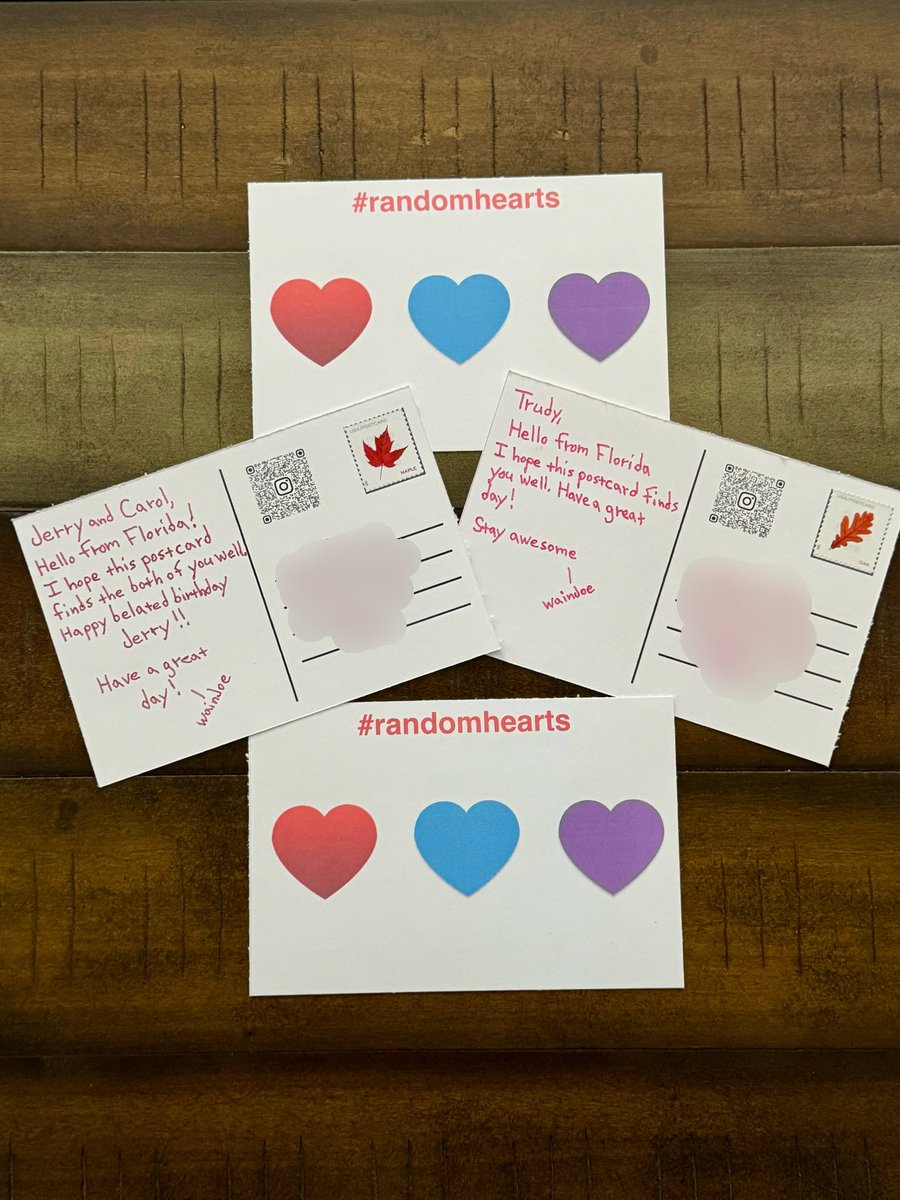 wainjoe's tweet image. #randomhearts ❤️💙💜 #postcard #snailmail