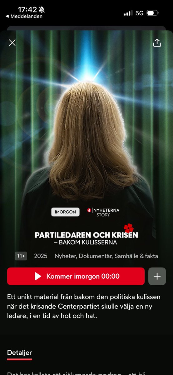 TV4 fick unik möjlighet efter att valberedningen ställde frågan till Elisabeth Thand Ringqvist att bli vår nya partiledare skildra processen inifrån. Varit med när tal har övats, strategier diskuterats och möten hållits. Nervöst - men blir nog sevärt! 

tv4play.se/program/60a7a7…