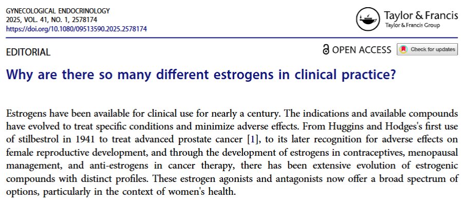 doctorneyro's tweet image. Armed with an understanding of the #molecular and #pharmacologicalproperties of these important and complex compounds, #clinicians may consider individual #estrogen #agonist–#antagonist compounds in the most #rational and effect-driven manner.

tandfonline.com/doi/full/10.10…