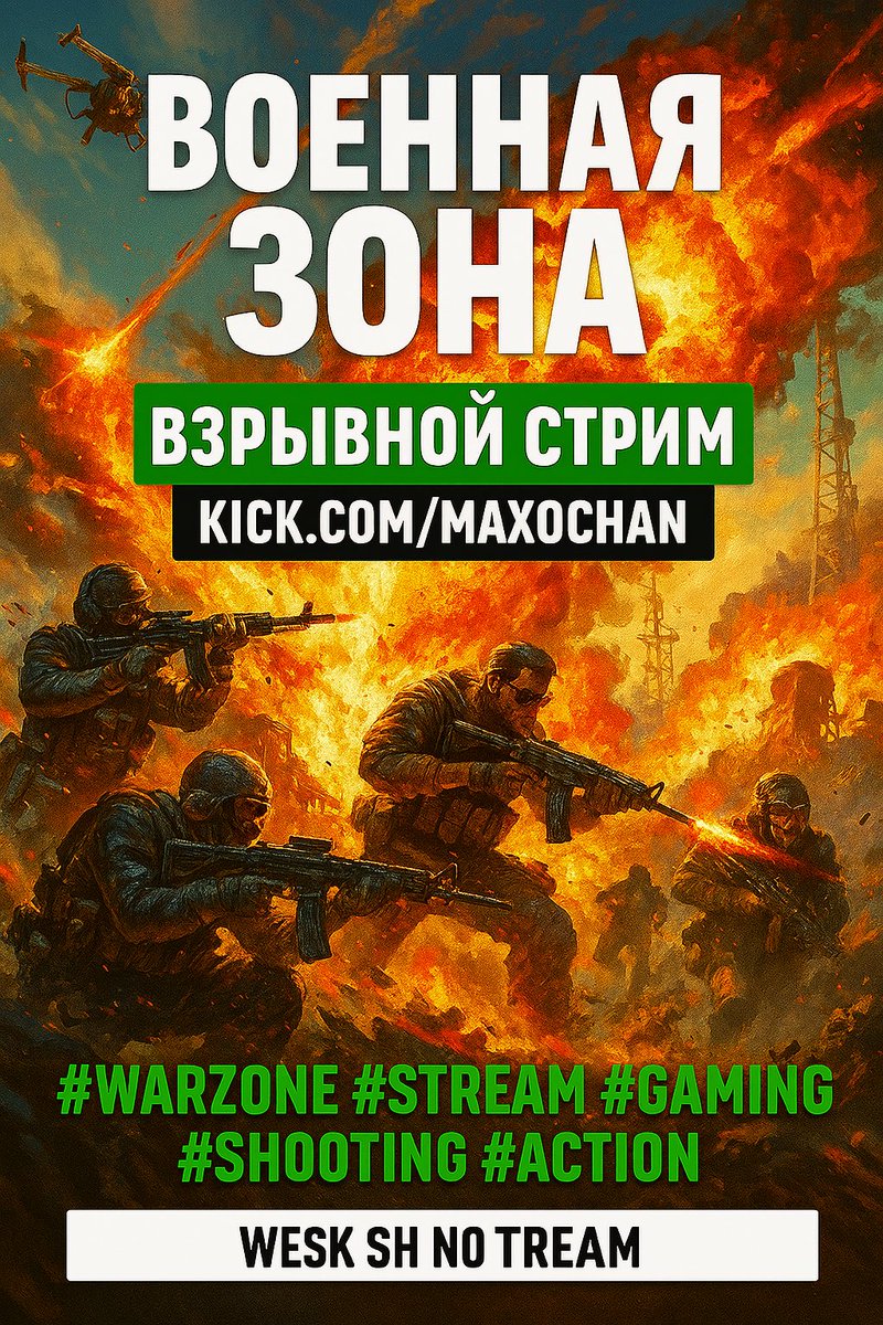 maxo_chan's tweet photo. 🎮 WARZONE В ПРЯМОМ ЭФИРЕ!  
🔥 Взрывы, клатчи, экшен — ты не можешь это пропустить!  
📡 Смотри сейчас на https://t.co/2npmJRDyWS — лучший стрим по Call of Duty Warzone! 
🕹️ Каждый день — новые бои, новые победы!
WarzoneLive #KickStream #MaxoChan #FPSGaming #CallOfDuty https://t.co/6NkoYqnoqP