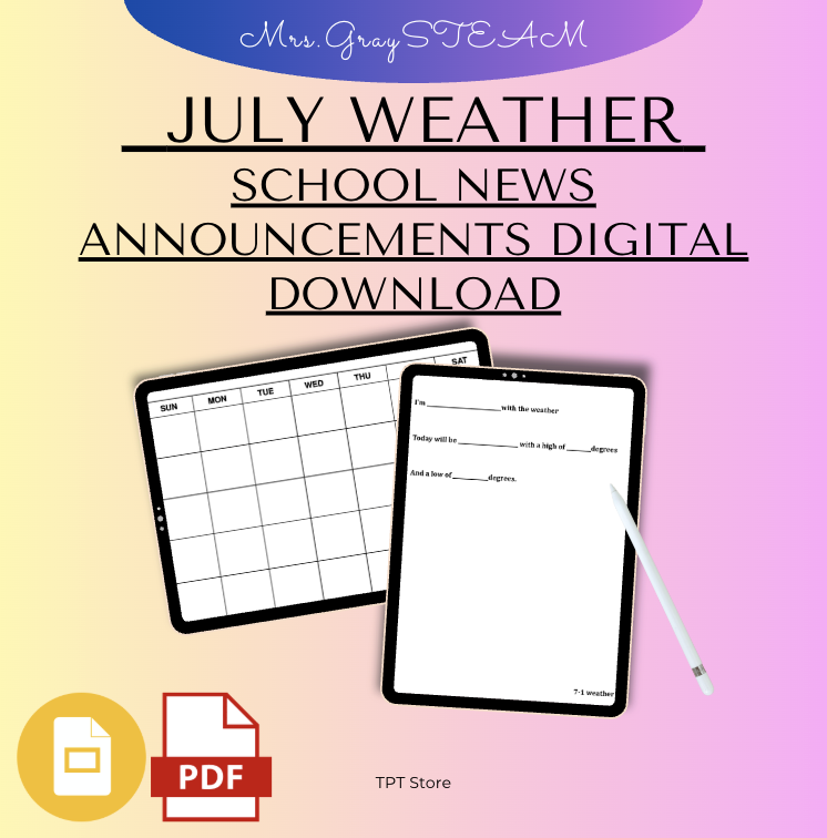 mrsgraysteam's tweet photo. School News/School Announcements/Weather Segment/Weather Copy/Weather July https://t.co/4W6Rg2SdWj https://t.co/xUlV1DY1X9