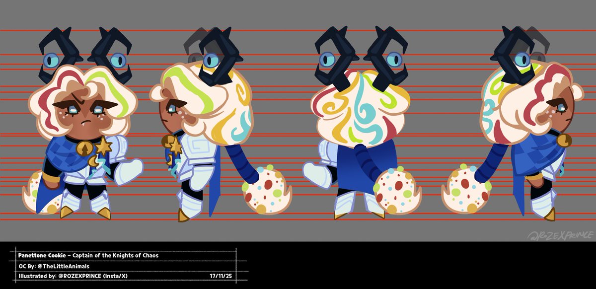 ROZEXPRINCE's tweet photo. Another CRK Commission done, with a character turnaround featuring Panettone Cookie, oc by: @LittleAnimals97 !!! 

#cookierunkingdom #cookierunoc https://t.co/edIezO7PY8