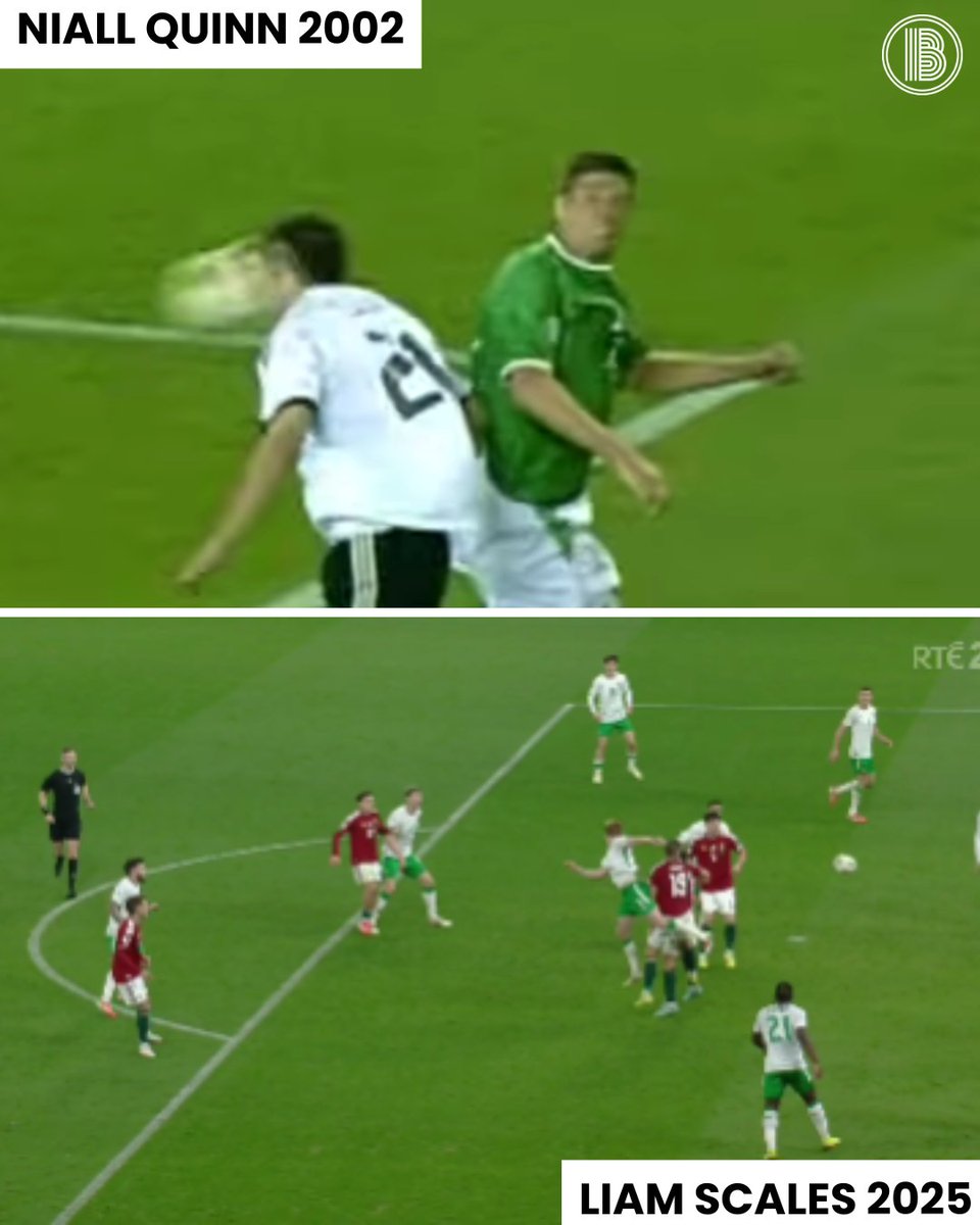 ballsdotie's tweet image. Niall Quinn to Robbie Keane 🤝Liam Scales to Troy Parrott

The two greatest flicked headers in Irish football history!