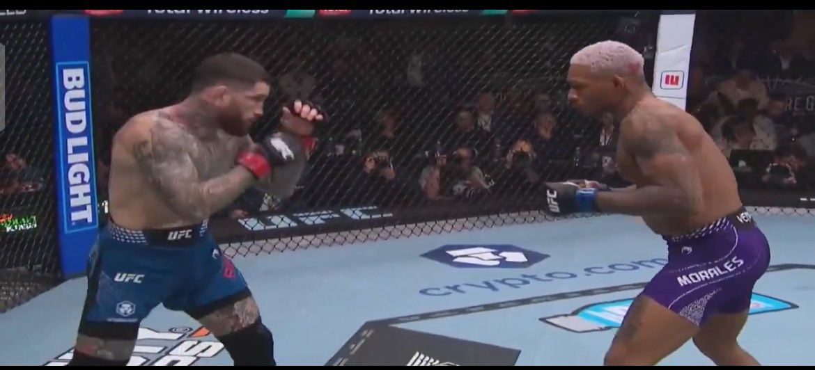 BestFightPicks's tweet image. “Why didn’t Brady shoot?”

Because Morales kept perfect distance, a nice low stance, feinted shots up the middle, and executed his strategy.

If Brady shot, it would have been from a mile away. He was nowhere near range (credit to Morales) and would have eaten a knee, uppercut or…