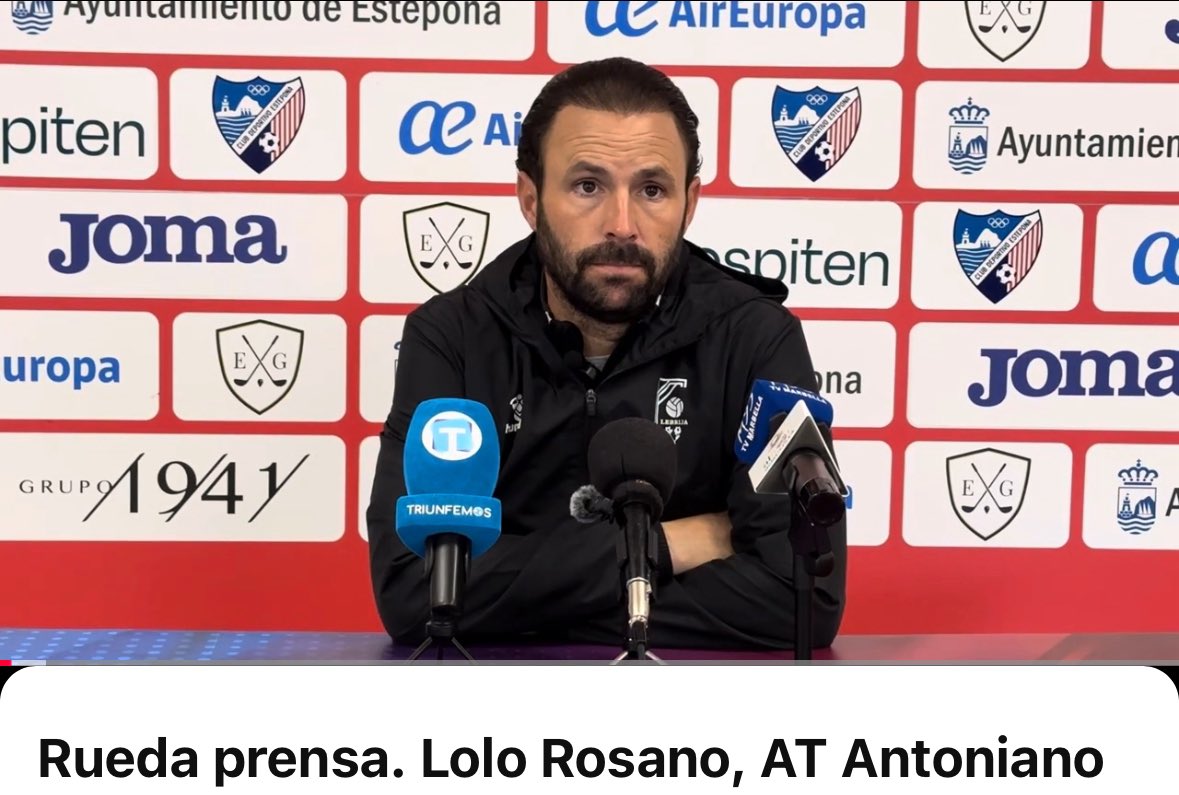 TRIUNFEMOS1's tweet image. EL PARTIDO DE TRIUNFEMOS 
Rueda de prensa

@CDEstepona 1-2 @CAAntoniano 

Lolo Rosano, AT Antoniano

👇👇👇👇👇👇👇👇👇👇

youtu.be/5q-JBu0QF1w?si…