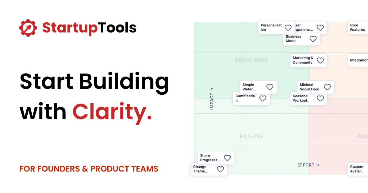 AndrewLeeWard's tweet image. A startup ideation, definition, and validation platform: StartupTools. Currently in a small scale open Beta, and aimed at our prospect profile.

Most tools are AI enabled in some way to give inspiration about what is possible to those looking to build similar tech. Also includes…