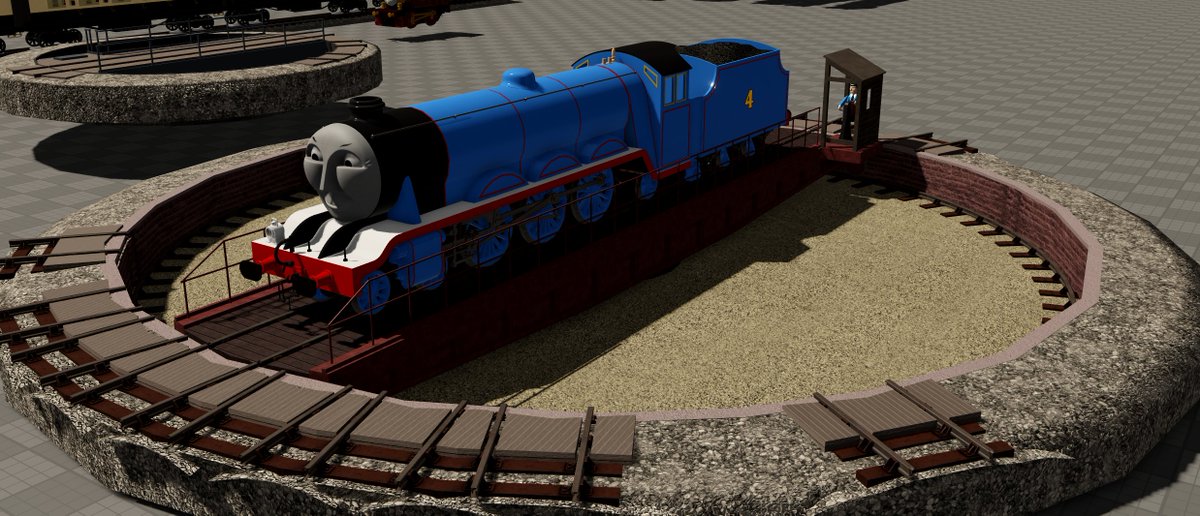 Another turntable built, and finished! my friends Knuck and Joey have been a big help with these assets, from Joey allowing me to use engines, like his Gordon, to Knuck making the base rails and ties for the track.