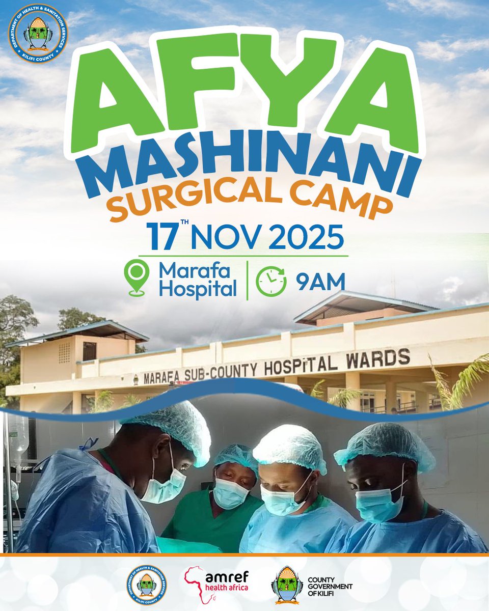 The Kilifi County Department of Health, in partnership with Amref Kenya, will be conducting surgical procedures at Marafa Sub-County Hospital. The initiative focuses on addressing Neglected Tropical Diseases, particularly Hydrocele Hernia (Mapumbu) cases.

This effort is part of