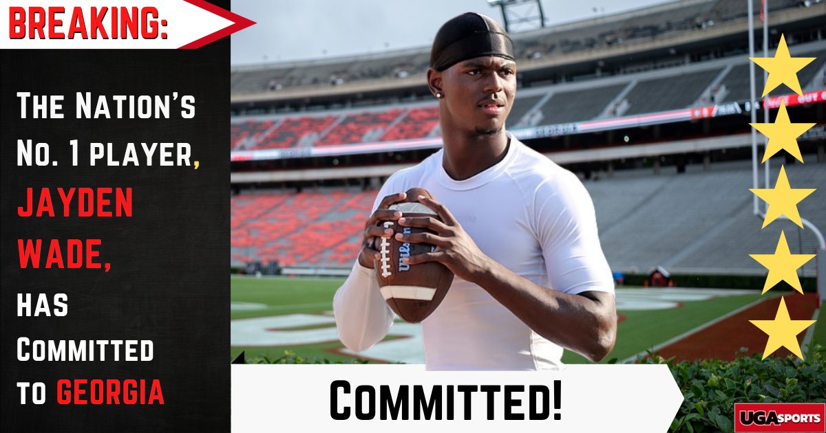 RadiNabulsi's tweet photo. 🚨🚨 BREAKING 🚨🚨

FIVE-star quarterback Jayden Wade, the No. 1 player in tha nation, has committed to Georgia over Texas, Florida, and Ohio State. 

The Bulldogs now have commitments from the No. 1 quarterback in two of the next three classes.
News: https://t.co/10wrruxoVh