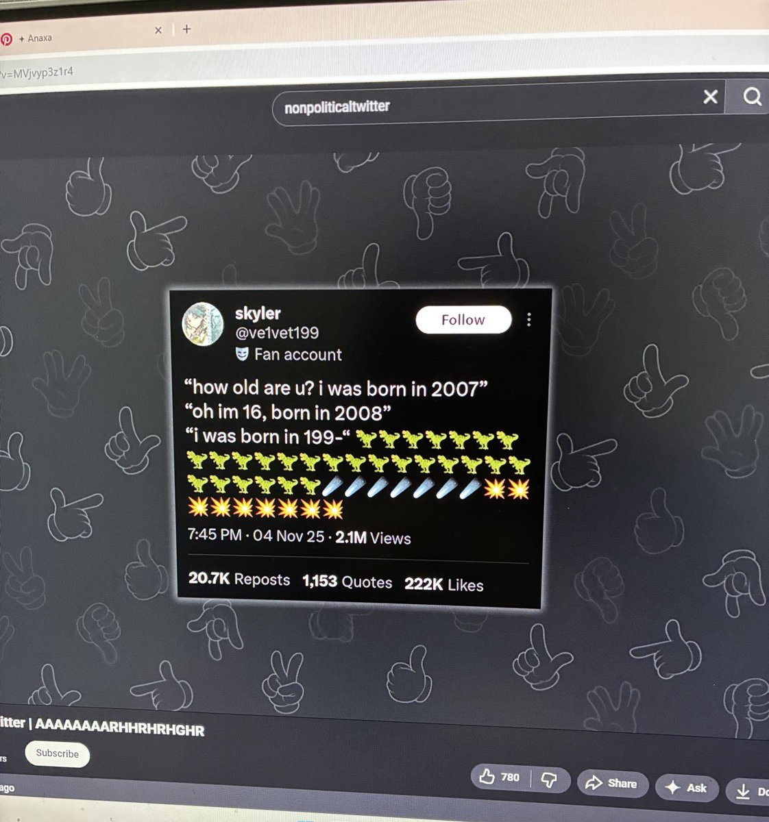 ve1vet199's tweet image. MY TWEET IS ON YOUTUBE