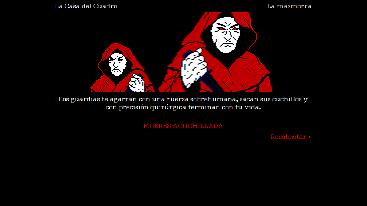 robirocom's tweet image. Por fin puedo anunciar que La Casa del Cuadro está completa al 100%. Una vez dibujado lo que me faltaba he repasado algunos textos, editado el sonido y solucionados algunos bugs. Estoy preparando una versión para testear y el próximo paso será reclutar a unos cuantos valientes 😉