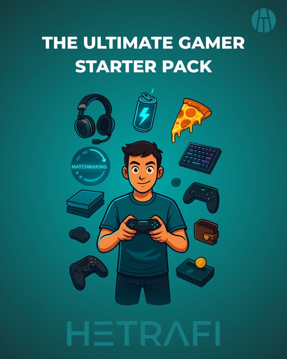 If your starter pack looks like this… you’re built for the grind 😤⚡
Drop one item that HAS to be included. 

#Hetrafi #Gaming #StarterPack #VideoGames #^PlayToEarn