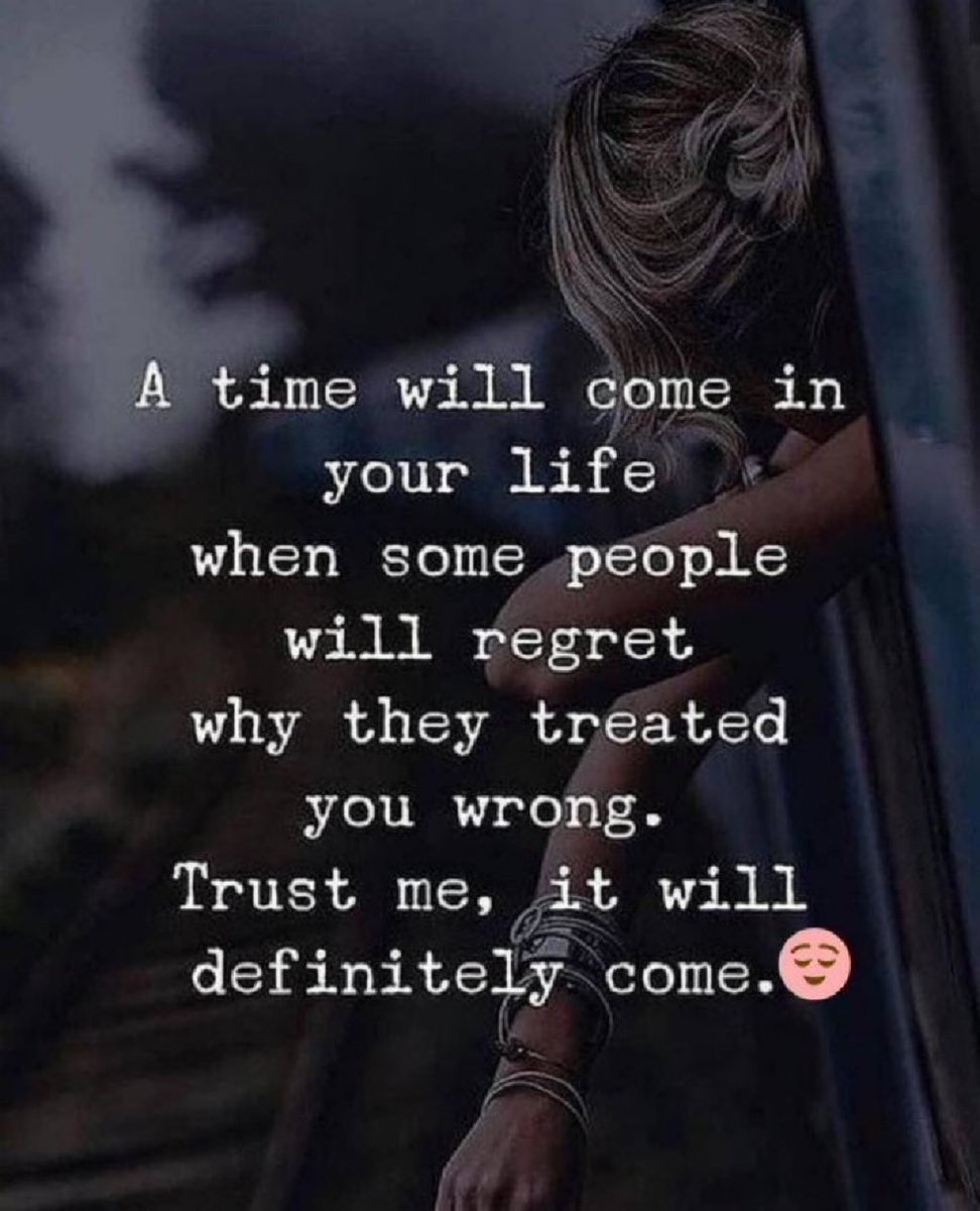 insprepositive's tweet image. A time will come in your life when some people will regret why they treated you wrong. 
Trust me, it will definitely come. 

#sundayvibes 
#quote